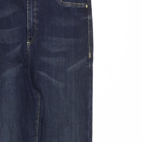 River Island Womens Blue Cotton Skinny Jeans Size 14 L29 in Slim Zip