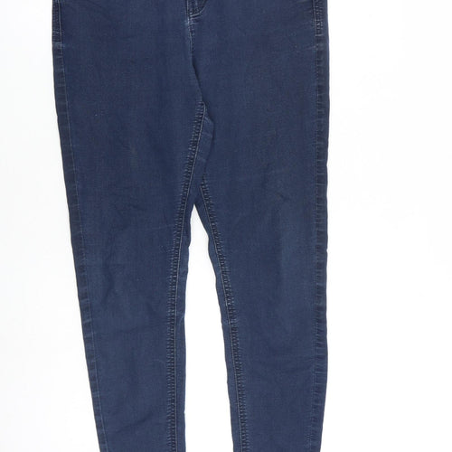 Marks and Spencer Womens Blue Cotton Skinny Jeans Size 12 L30 in Slim Zip