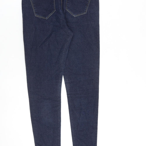 Dorothy Perkins Womens Blue Cotton Skinny Jeans Size 8 L27 in Slim Zip