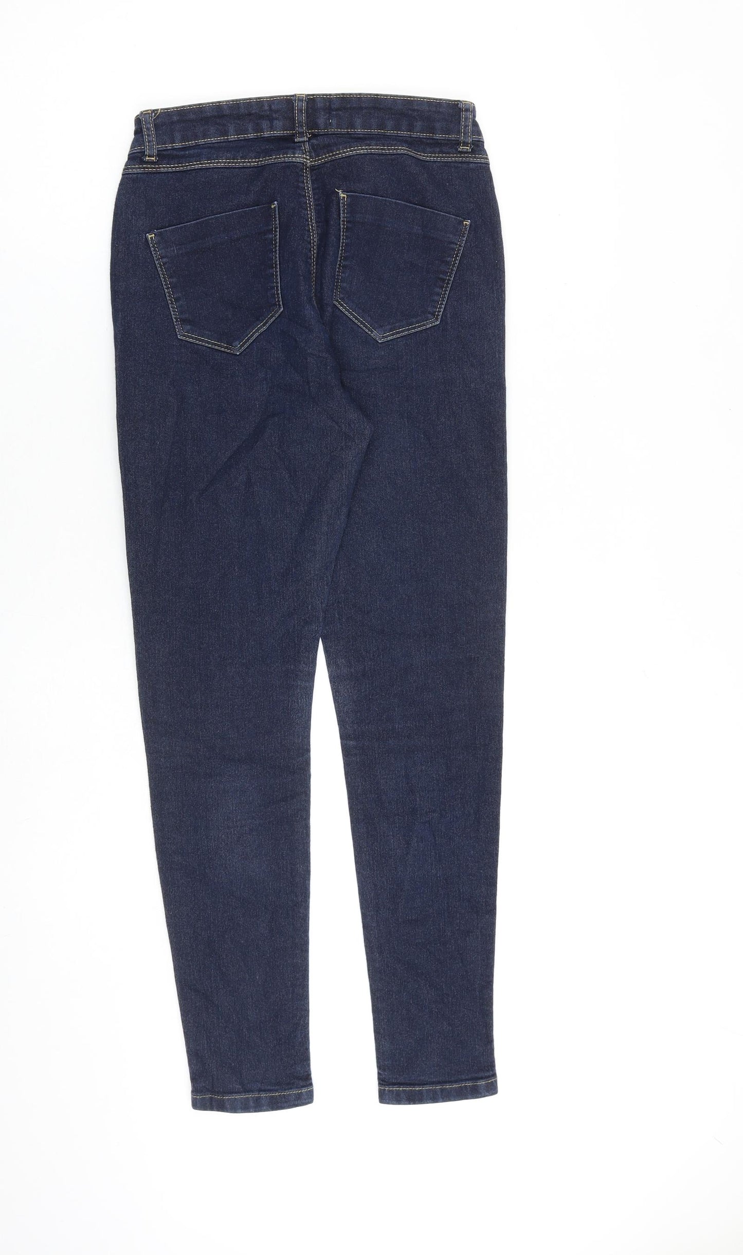 Dorothy Perkins Womens Blue Cotton Skinny Jeans Size 8 L27 in Slim Zip
