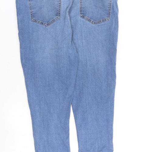 F&F Womens Blue Cotton Skinny Jeans Size 14 L24 in Regular Zip