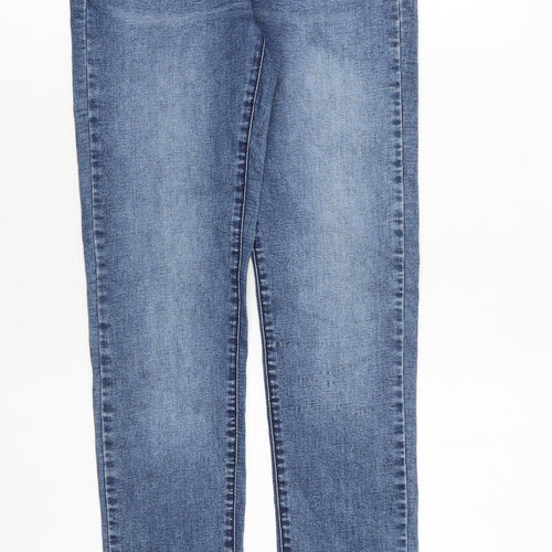 Denim & Co. Womens Blue Cotton Skinny Jeans Size 8 L30 in Regular Zip