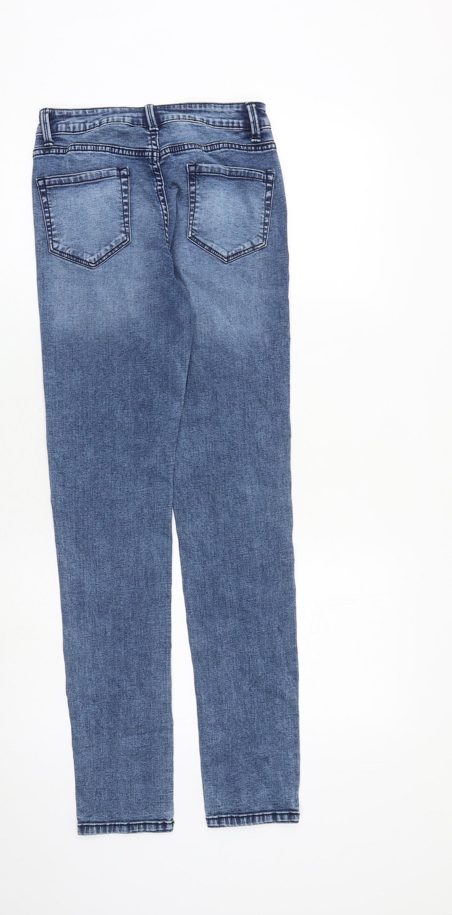 Denim & Co. Womens Blue Cotton Skinny Jeans Size 8 L30 in Regular Zip
