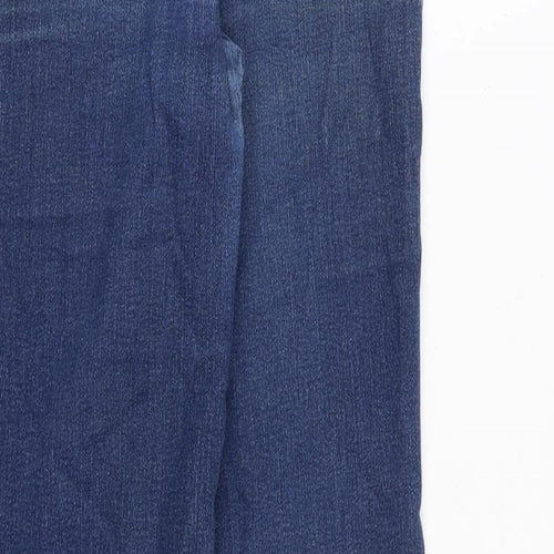 Marks and Spencer Womens Blue Cotton Bootcut Jeans Size 8 L30 in Regular Zip