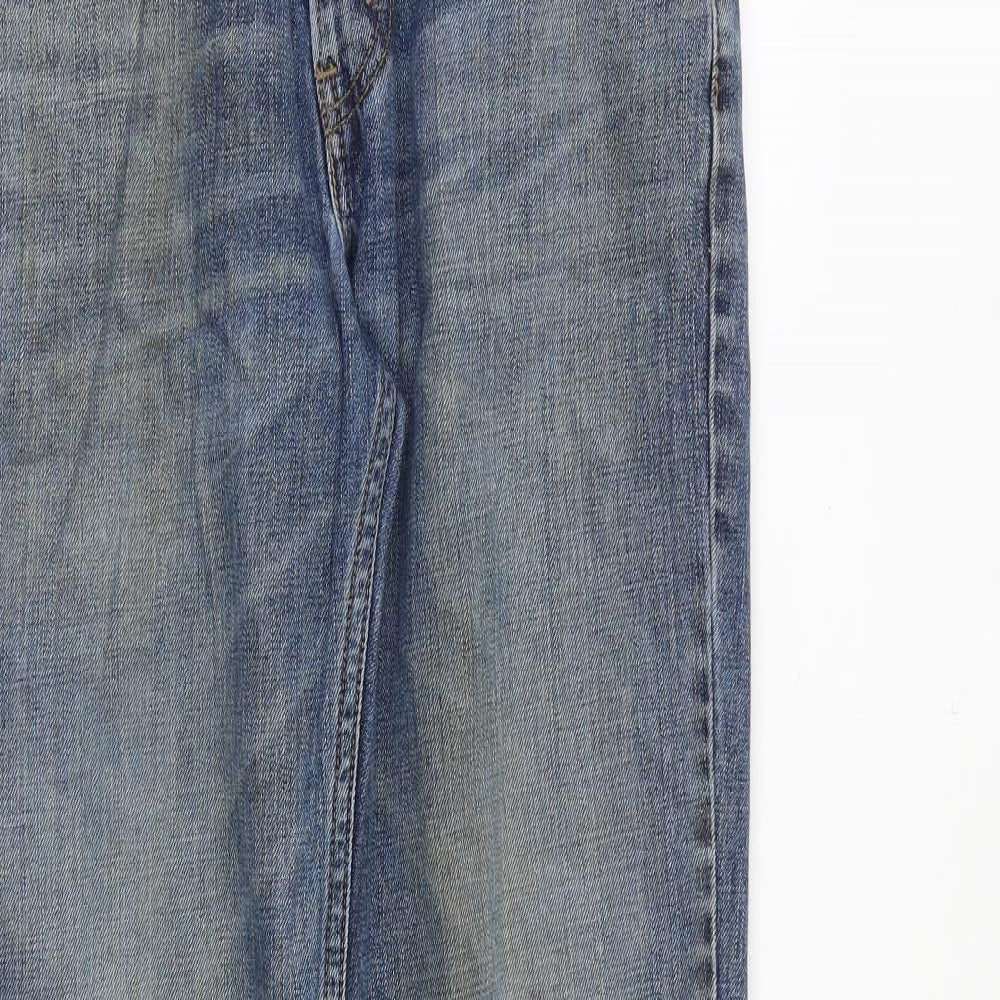 Levi's Mens Blue Herringbone Cotton Straight Jeans Size 32 in L32 in Regular Zip