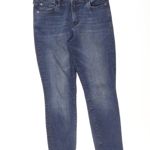 Gap Womens Blue Herringbone Cotton Skinny Jeans Size 30 in L29 in Regular Zip