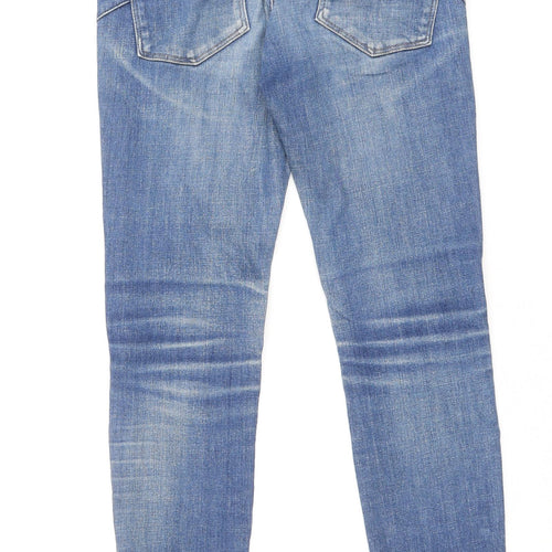 NEXT Womens Blue Cotton Skinny Jeans Size 10 L27 in Regular Zip