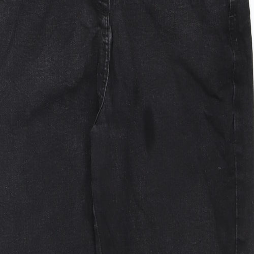 M&Co Womens Black Cotton Straight Jeans Size 12 L27 in Regular Zip