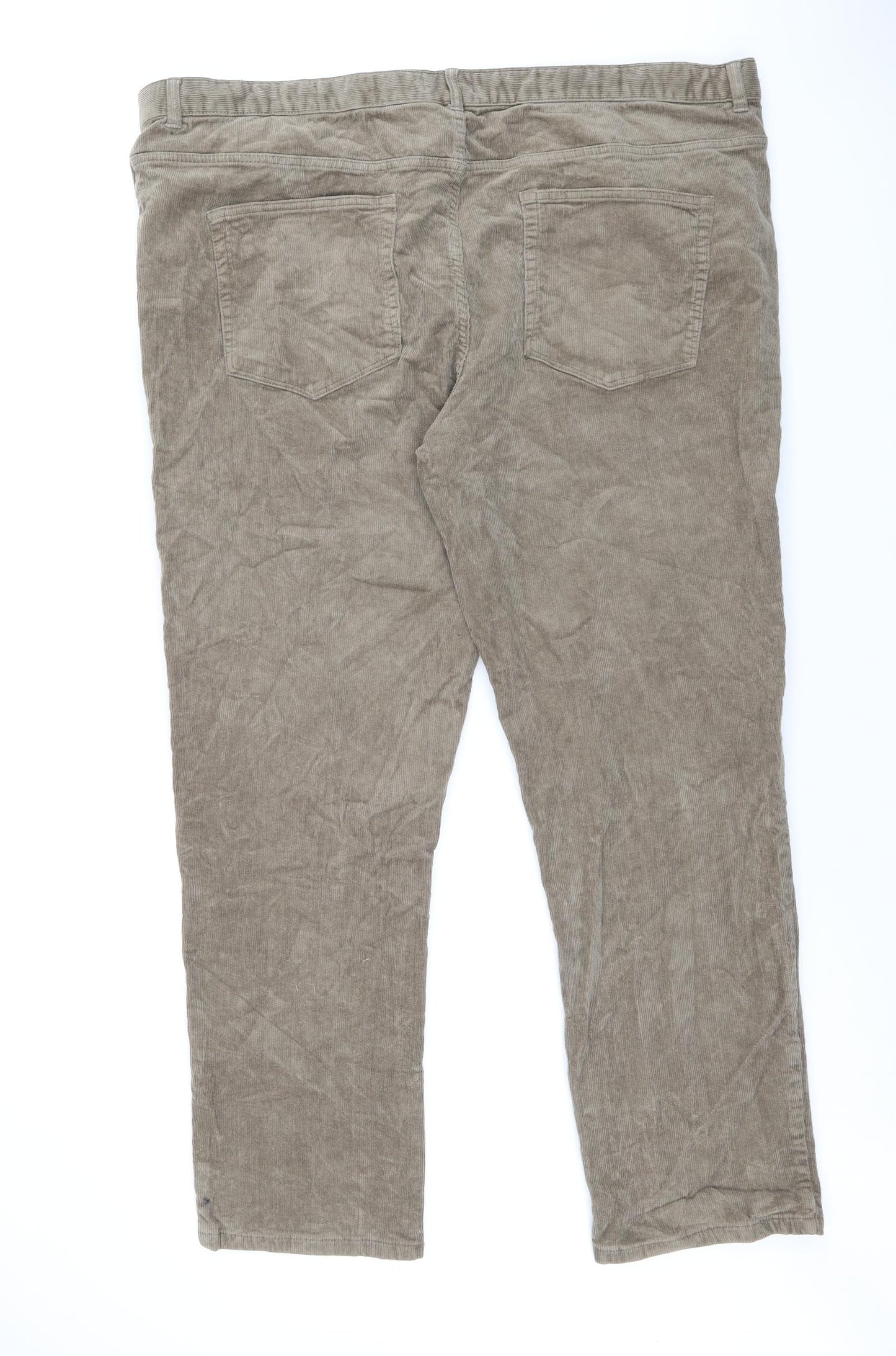 TU Mens Brown Cotton Trousers Size 44 in L29 in Regular Zip