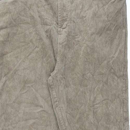 TU Mens Brown Cotton Trousers Size 44 in L29 in Regular Zip