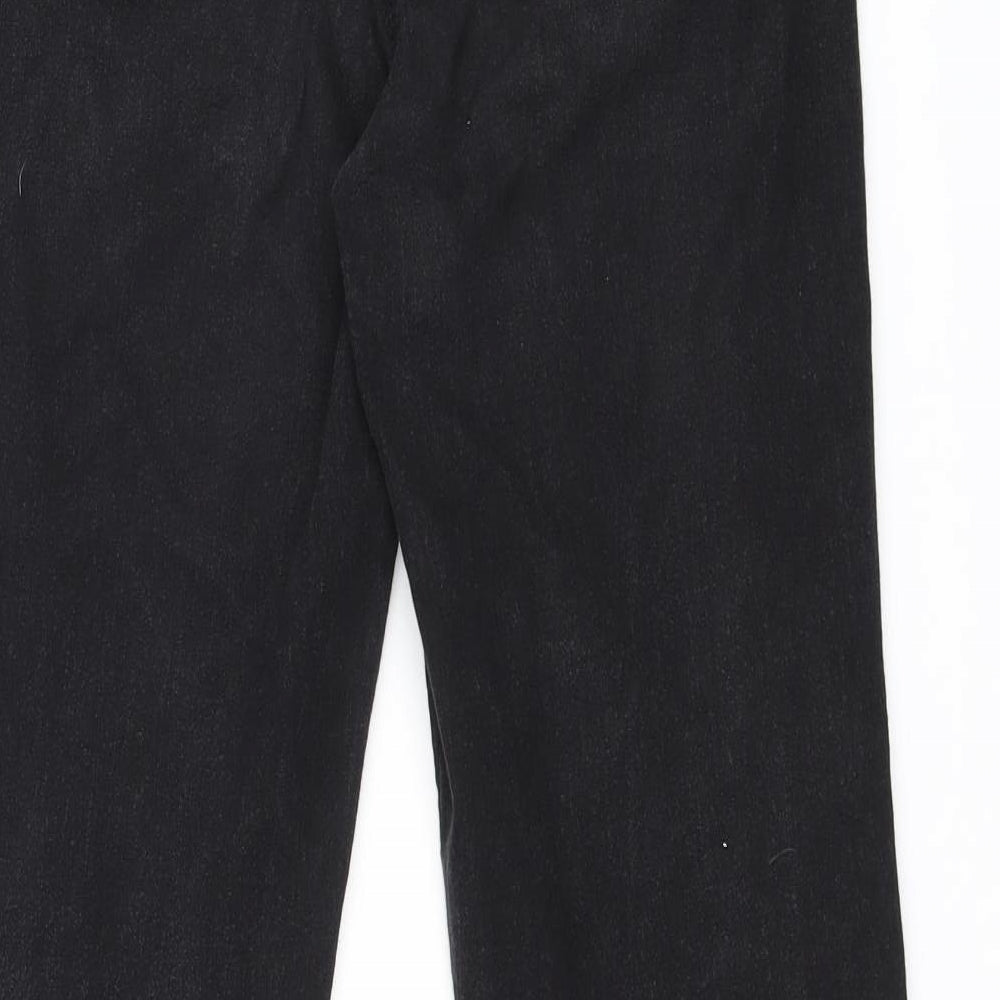 Bonmarché Womens Black Cotton Straight Jeans Size 14 L29 in Regular Zip