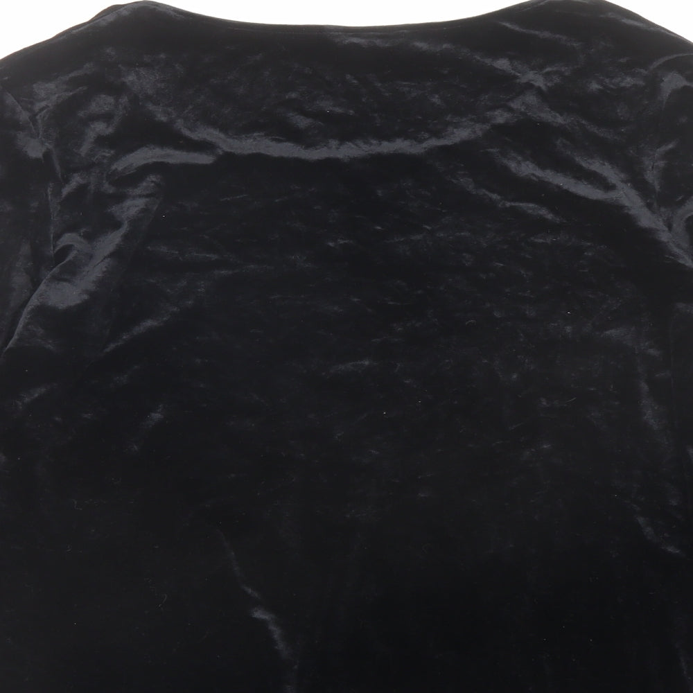 Marks and Spencer Womens Black Polyamide Basic Blouse Size 16 Boat Neck