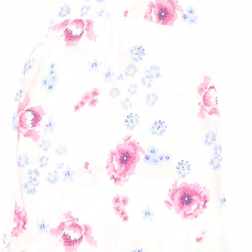 BHS Womens Pink Floral Viscose Basic Blouse Size 10 Collared