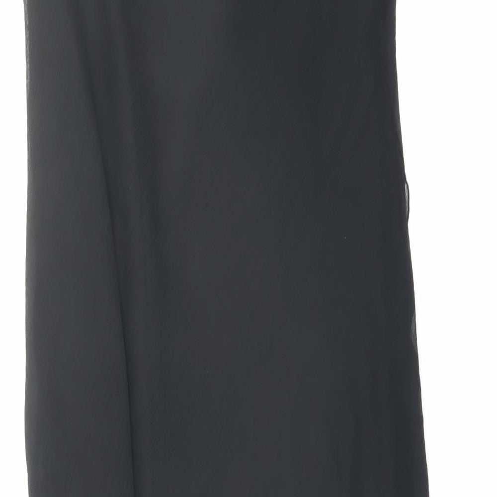 Marks and Spencer Womens Black Polyester Tank Dress Size 16 V-Neck Zip