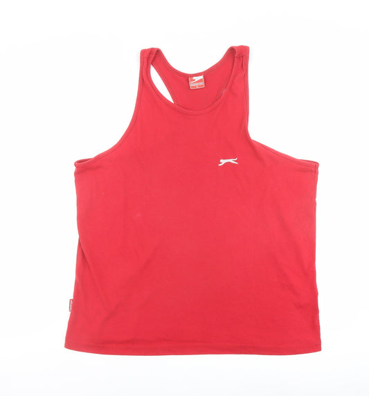 Slazenger Mens Red Polyester T-Shirt Size XL Round Neck