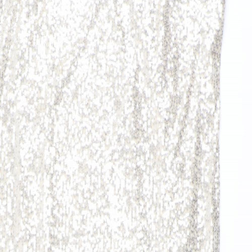 Marks and Spencer Womens Gold Polyester Slip Dress Size 18 V-Neck Pullover