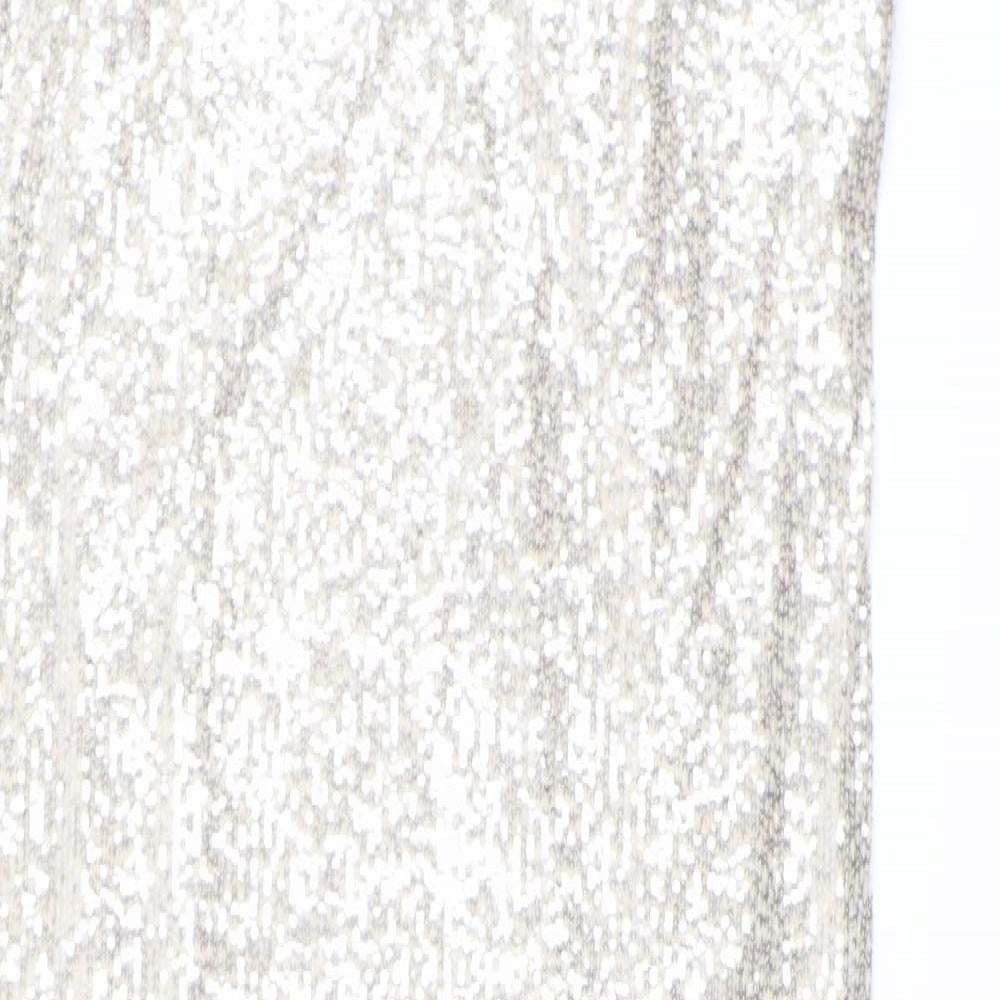 Marks and Spencer Womens Gold Polyester Slip Dress Size 18 V-Neck Pullover