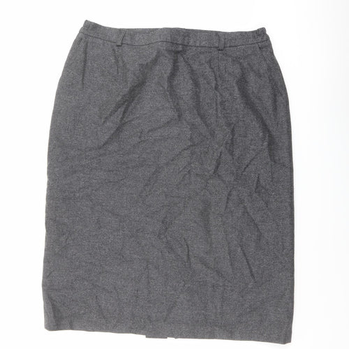Bruar Womens Grey Wool Straight & Pencil Skirt Size 20 Zip
