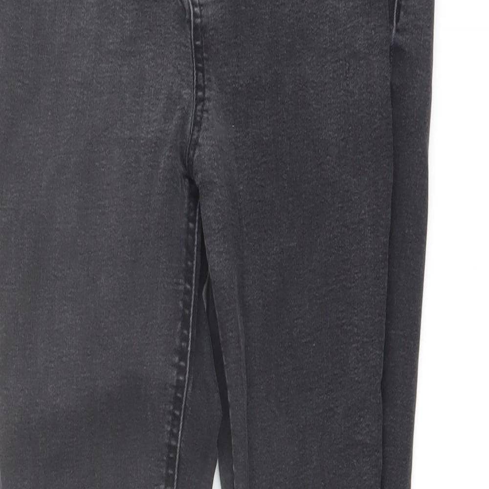 Denim & Co. Womens Grey Cotton Skinny Jeans Size 12 L27 in Regular Button