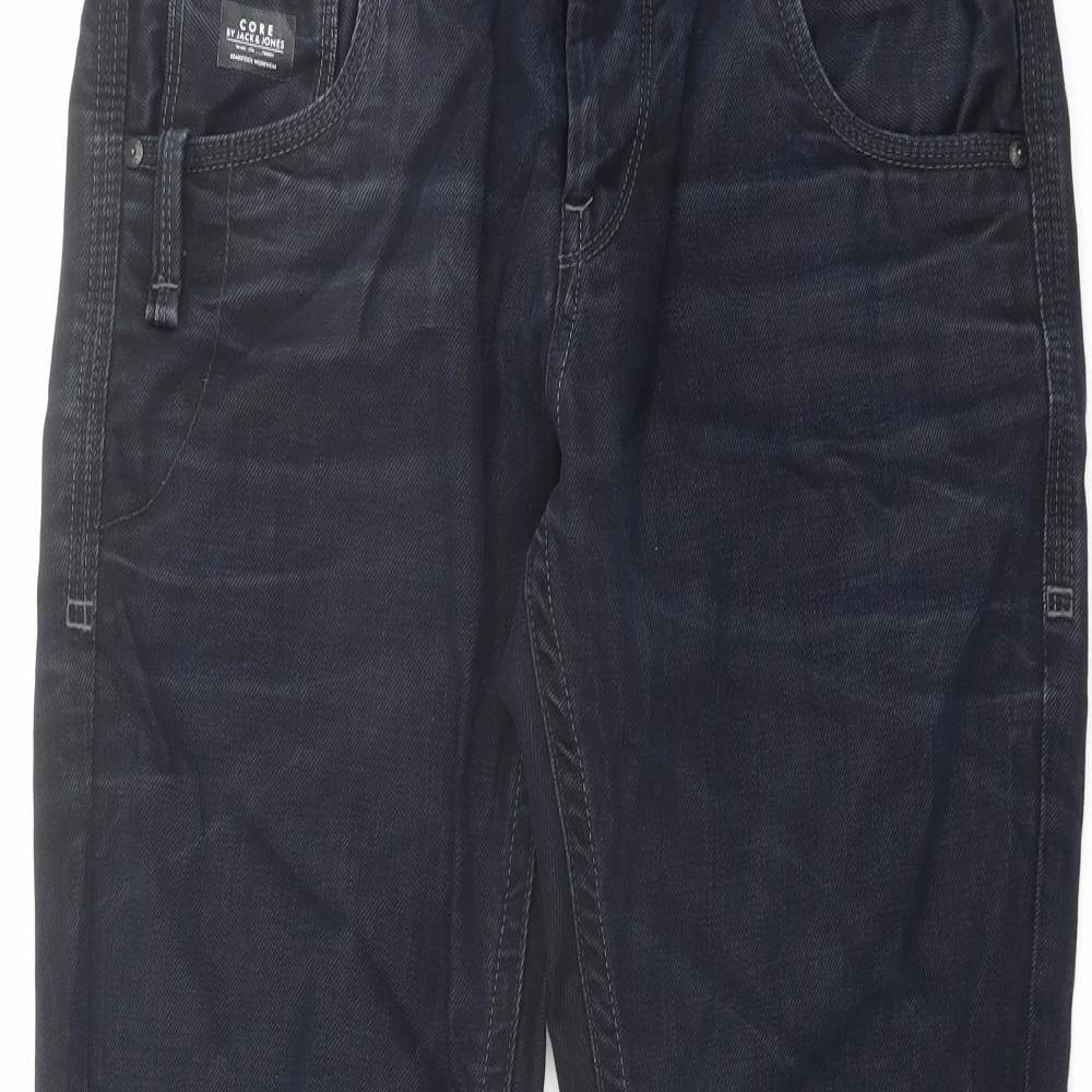 JACK & JONES Mens Blue Cotton Straight Jeans Size 34 in L27 in Regular Button