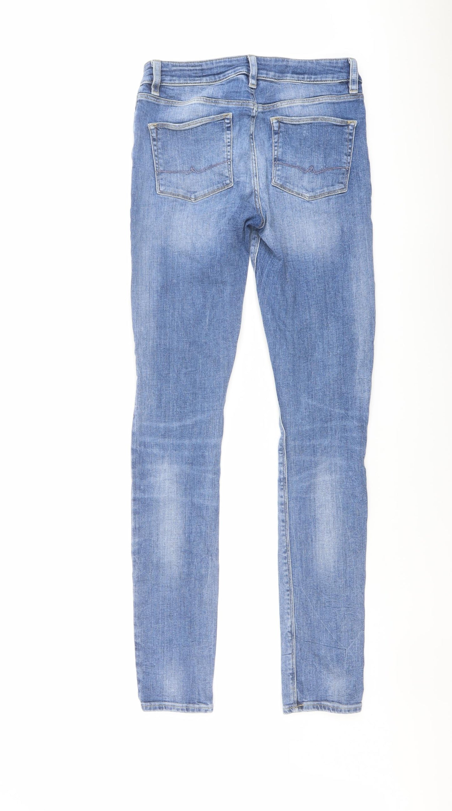 ASOS Mens Blue Cotton Skinny Jeans Size 30 in L36 in Regular Button