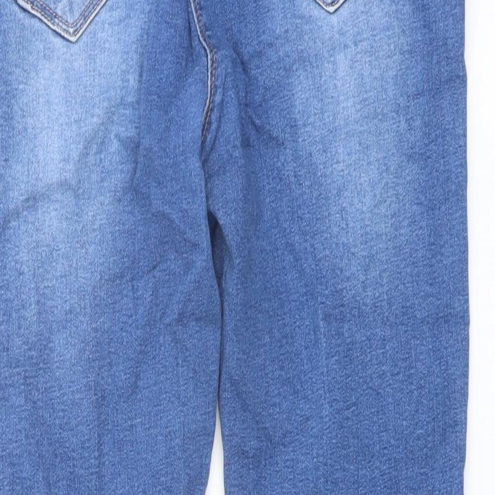 George Womens Blue Cotton Cropped Jeans Size 12 L23 in Regular Button