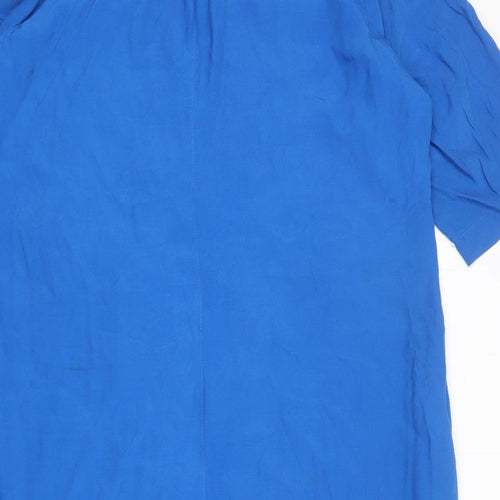 Monsoon Womens Blue Polyester Shirt Dress Size 16 Collared Button