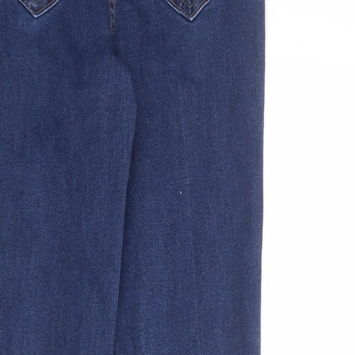 F&F Womens Blue Cotton Skinny Jeans Size 8 L28 in Regular Zip