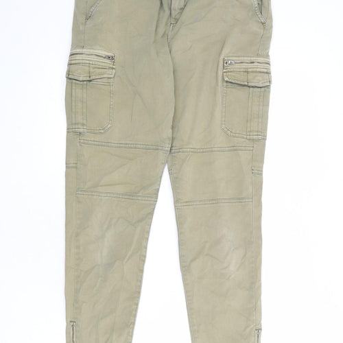 Superdry Womens Green Cotton Cargo Trousers Size M L27 in Regular Zip - Panelled