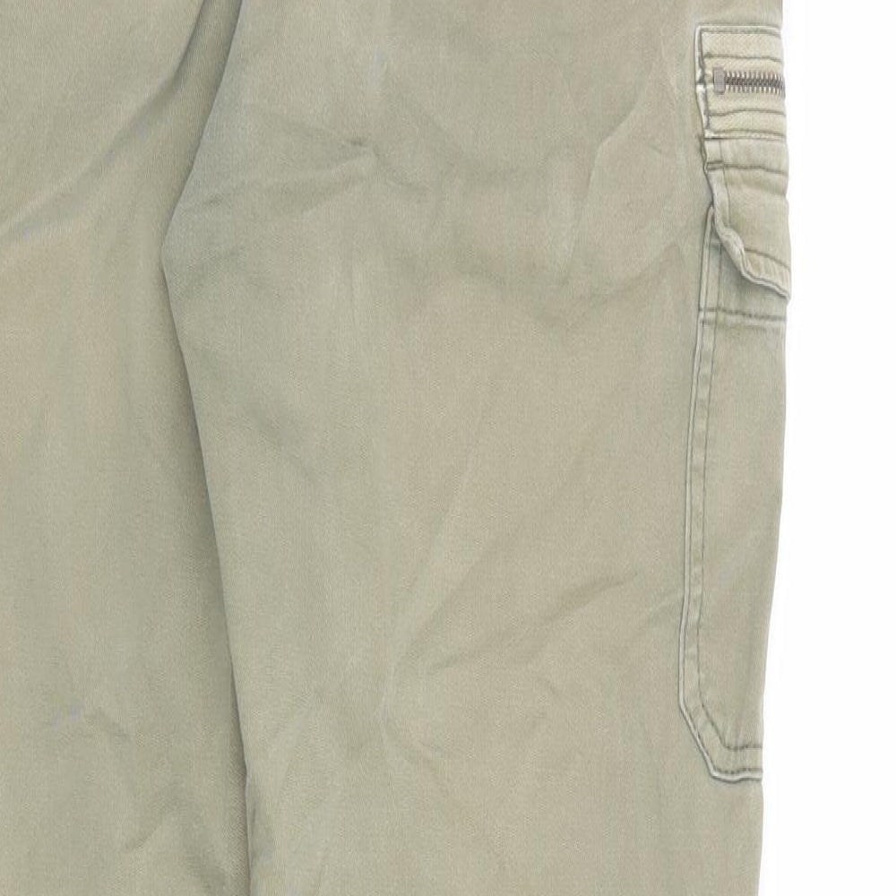 Superdry Womens Green Cotton Cargo Trousers Size M L27 in Regular Zip - Panelled