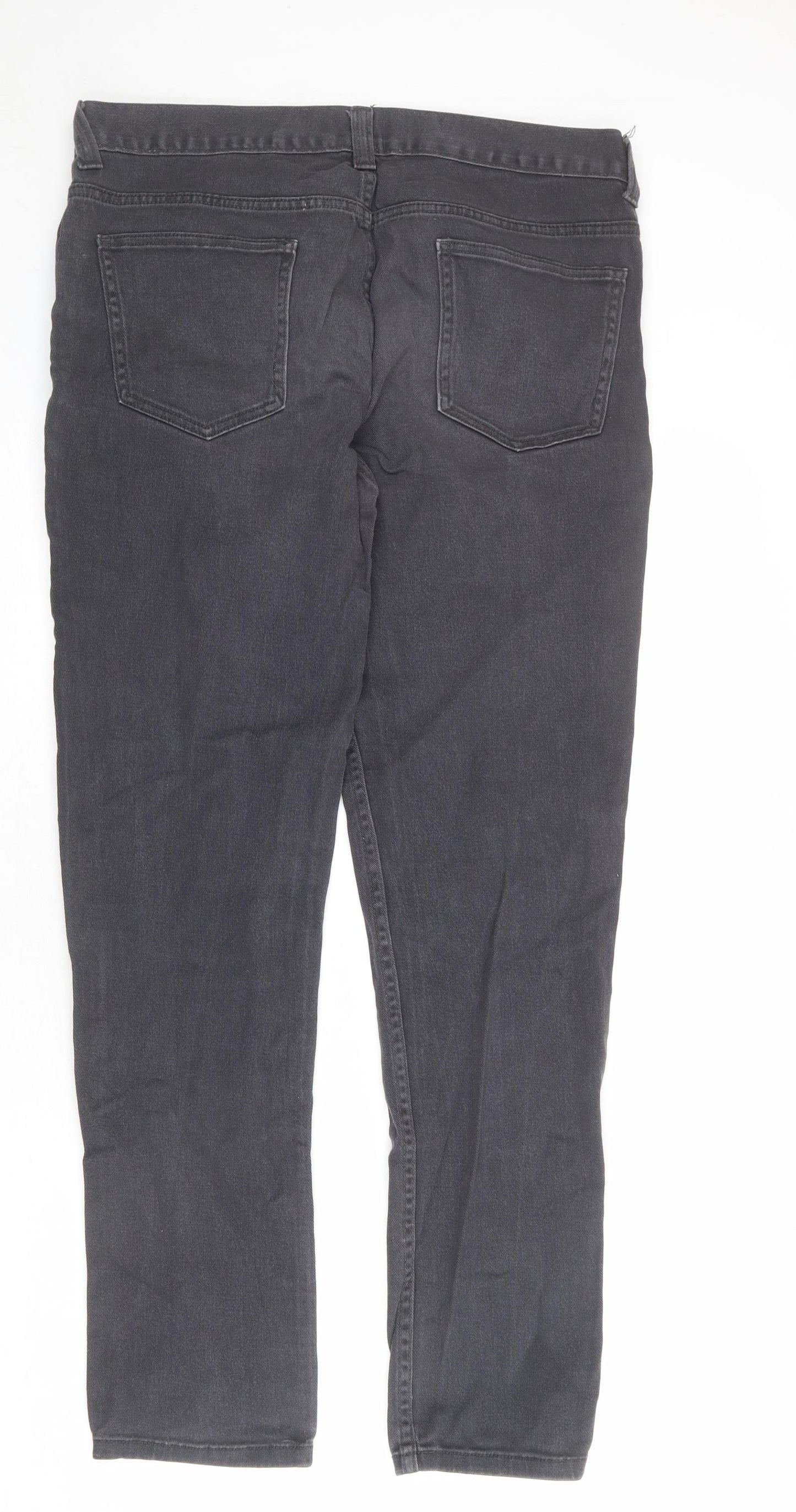 Denim & Co. Mens Grey Cotton Straight Jeans Size 34 in L32 in Regular Zip
