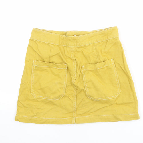 BDG Womens Yellow Cotton Mini Skirt Size S Zip