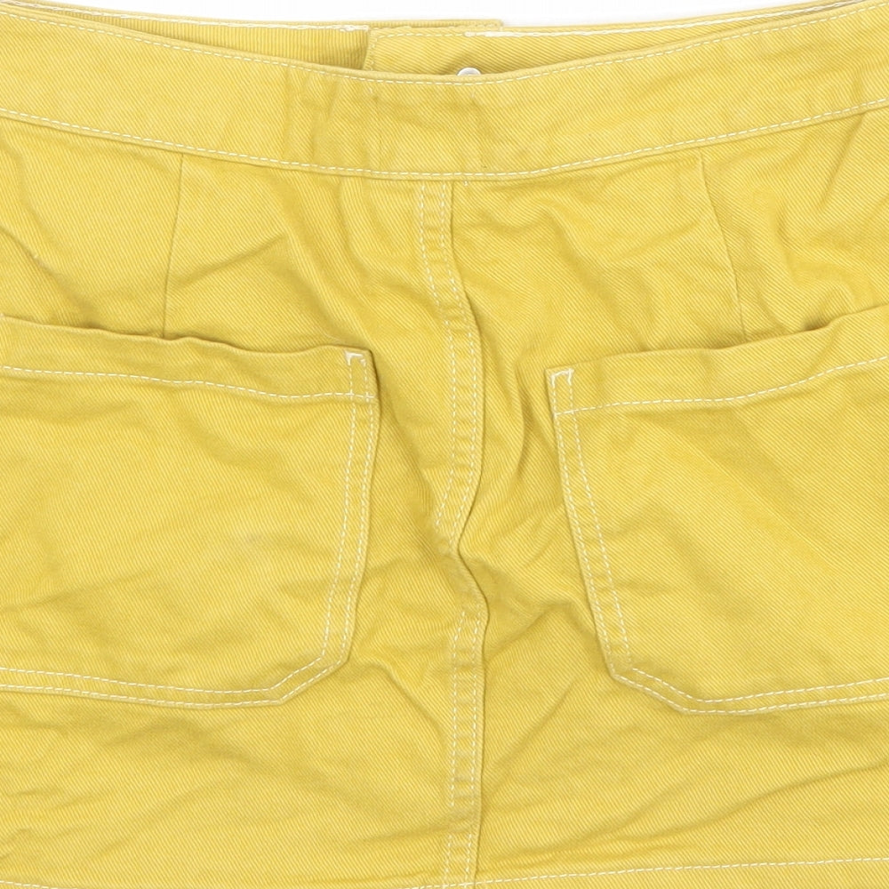 BDG Womens Yellow Cotton Mini Skirt Size S Zip