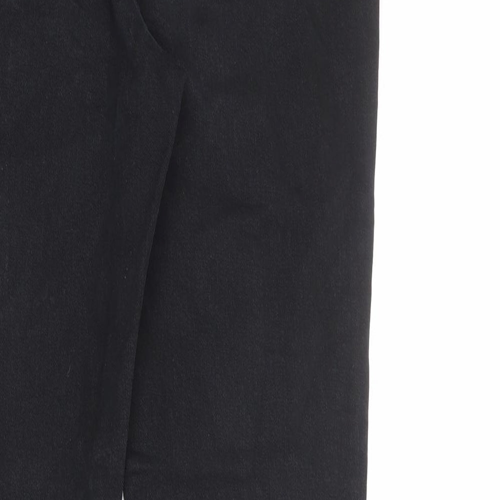 L.K. Bennett Womens Black Cotton Straight Jeans Size 12 L28 in Regular Zip