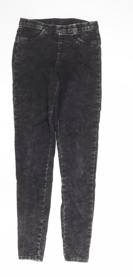 Kiabi Womens Black Cotton Jegging Jeans Size 6 L29 in Regular - Acid Wash