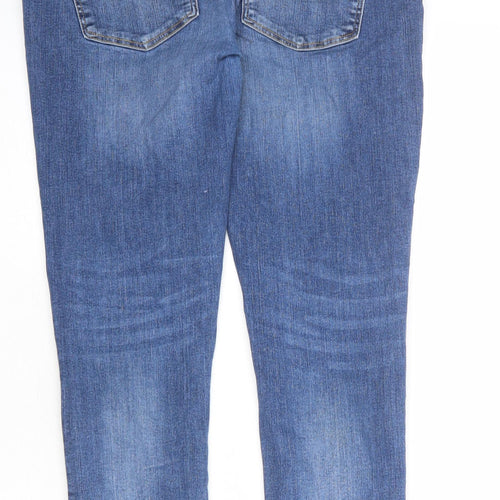 River Island Mens Blue Cotton Skinny Jeans Size 32 in L32 in Regular Zip