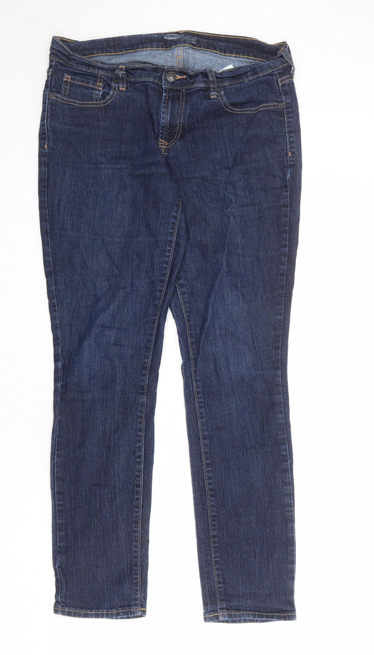 Old Navy Womens Blue Cotton Tapered Jeans Size 10 L30 in Regular Zip