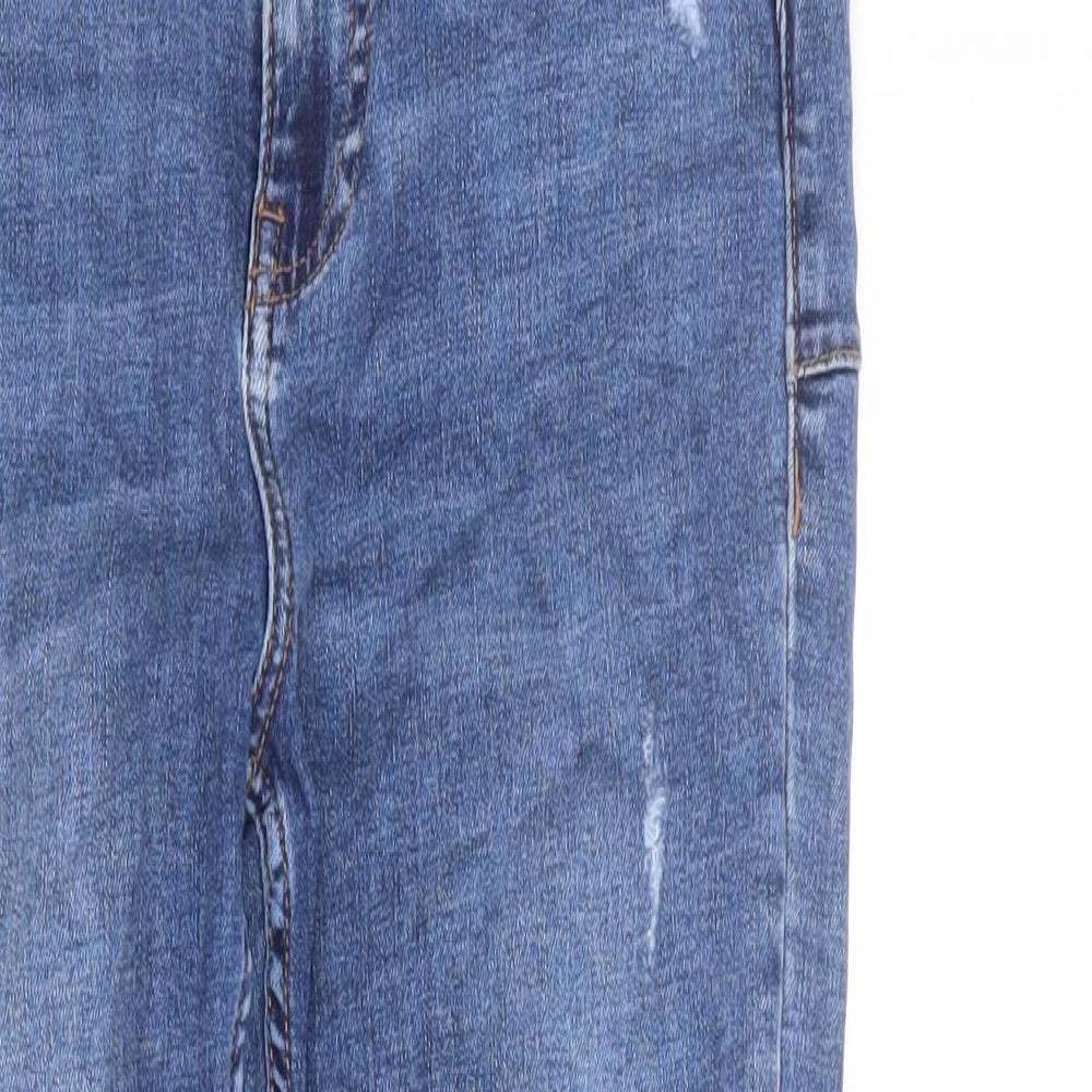 Denim & Co. Womens Blue Cotton Skinny Jeans Size 10 L24 in Regular Zip