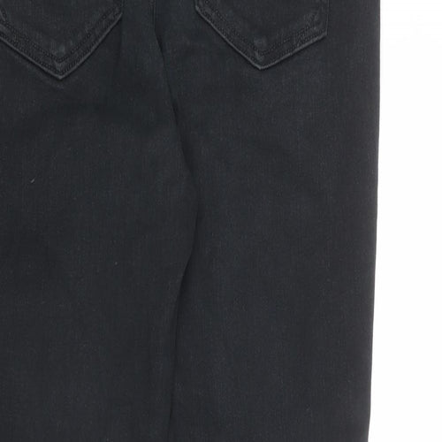 River Island Womens Black Cotton Skinny Jeans Size 14 L26 in Regular Zip