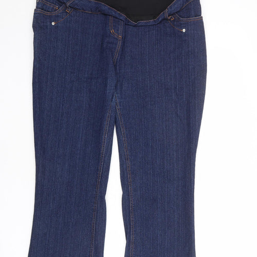 Mojo Maternity Womens Blue Cotton Bootcut Jeans Size 20 L30 in Regular - Size 20-22