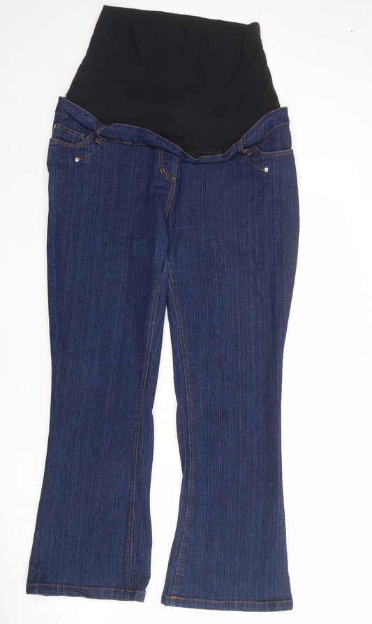 Mojo Maternity Womens Blue Cotton Bootcut Jeans Size 20 L30 in Regular - Size 20-22