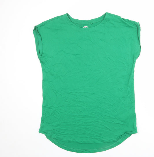 NEXT Womens Green 100% Cotton Basic T-Shirt Size 16 Crew Neck