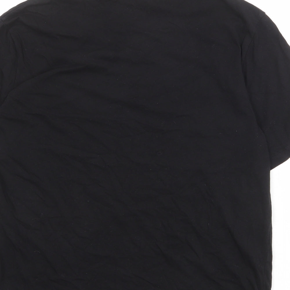 HUGO BOSS Mens Black Cotton T-Shirt Size XL Crew Neck