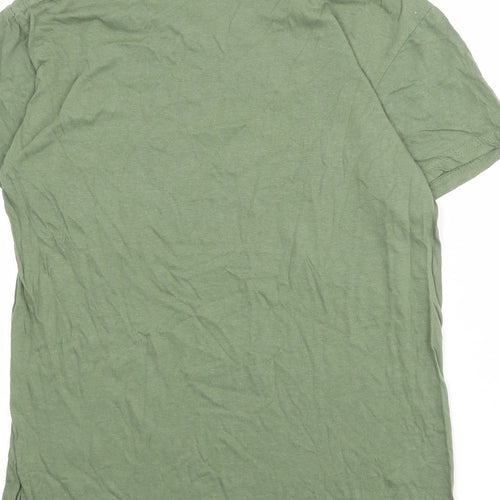 Boohoo Womens Green Polyester Basic T-Shirt Size S Crew Neck