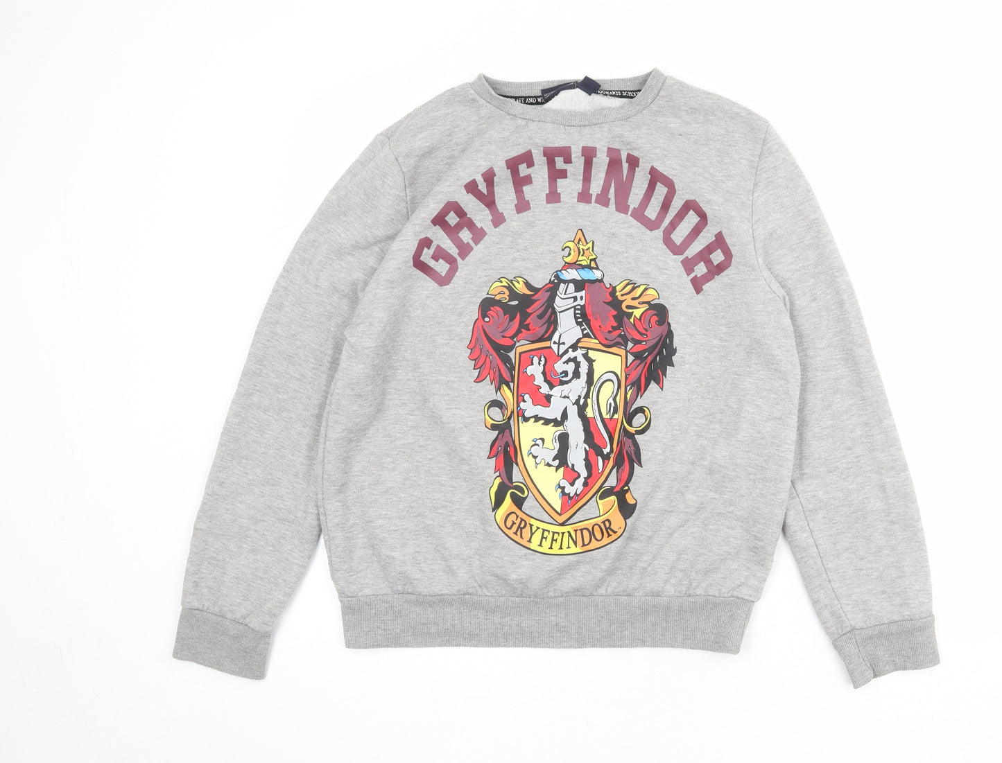 Harry Potter Womens Grey Polyester Pullover Sweatshirt Size M Pullover - Gryffindor