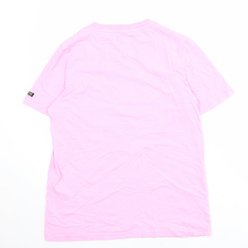 Superdry Womens Pink 100% Cotton Basic T-Shirt Size 10 Crew Neck