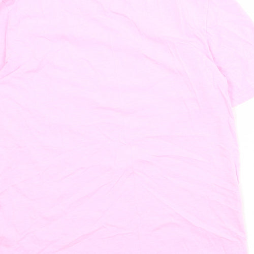 Superdry Womens Pink 100% Cotton Basic T-Shirt Size 10 Crew Neck
