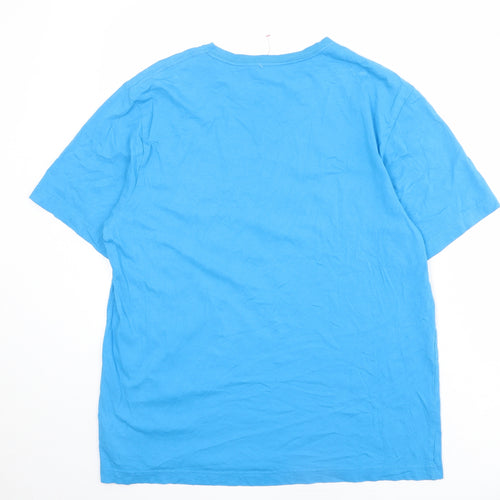 Chaps Mens Blue Cotton T-Shirt Size M Crew Neck