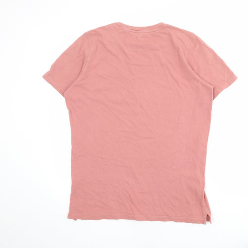 Joseph Turner Mens Pink Cotton T-Shirt Size S Round Neck