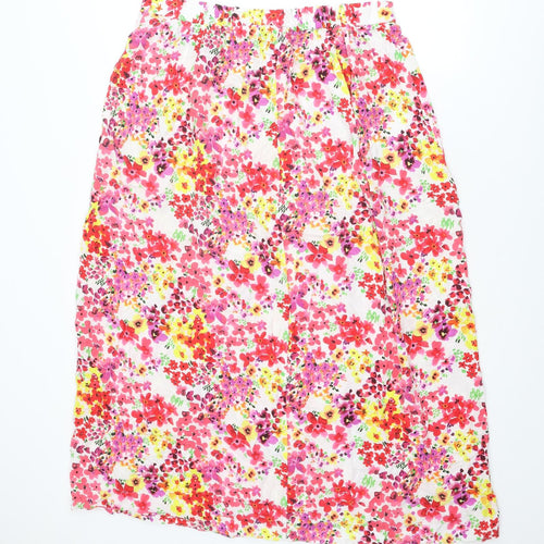 Dorothy Perkins Womens Multicoloured Floral Viscose Straight & Pencil Skirt Size 16